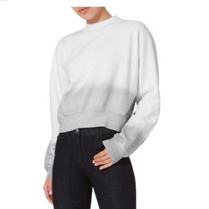 Cotton Citizen white/grey sparkle ombré cropped Milan sweatshirt sz xs
